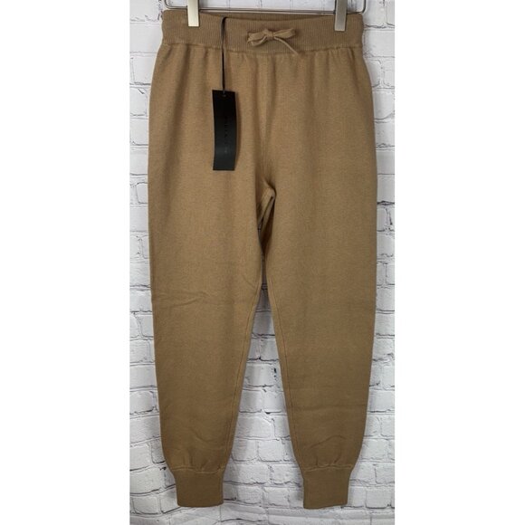 NWT JENNI KAYNE Camel Tan Drawstring Banded Lounge Jogger Pants Size XS $225. - Picture 2 of 10